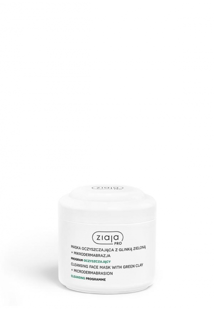 Reinigende Gesichtsmaske mit grüner Tonerde + Mikrodermabrasion